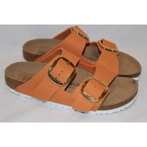 BIRKENSTOCK WOMEN'S BIG BUCKLE CANVAS SANDALS BURNT ORANGE EU 37 US 6-6.5 NARROW